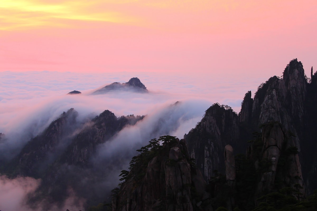 Huangshan's granite peaks above a sea of clouds